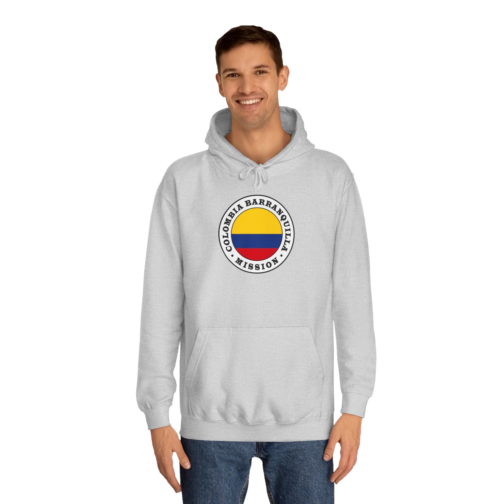 Colombia Barranquilla Mission Flag Logo (White Border) College Hoodie - Latter-Day Saint LDS Missionary Gift - Book of Mormon