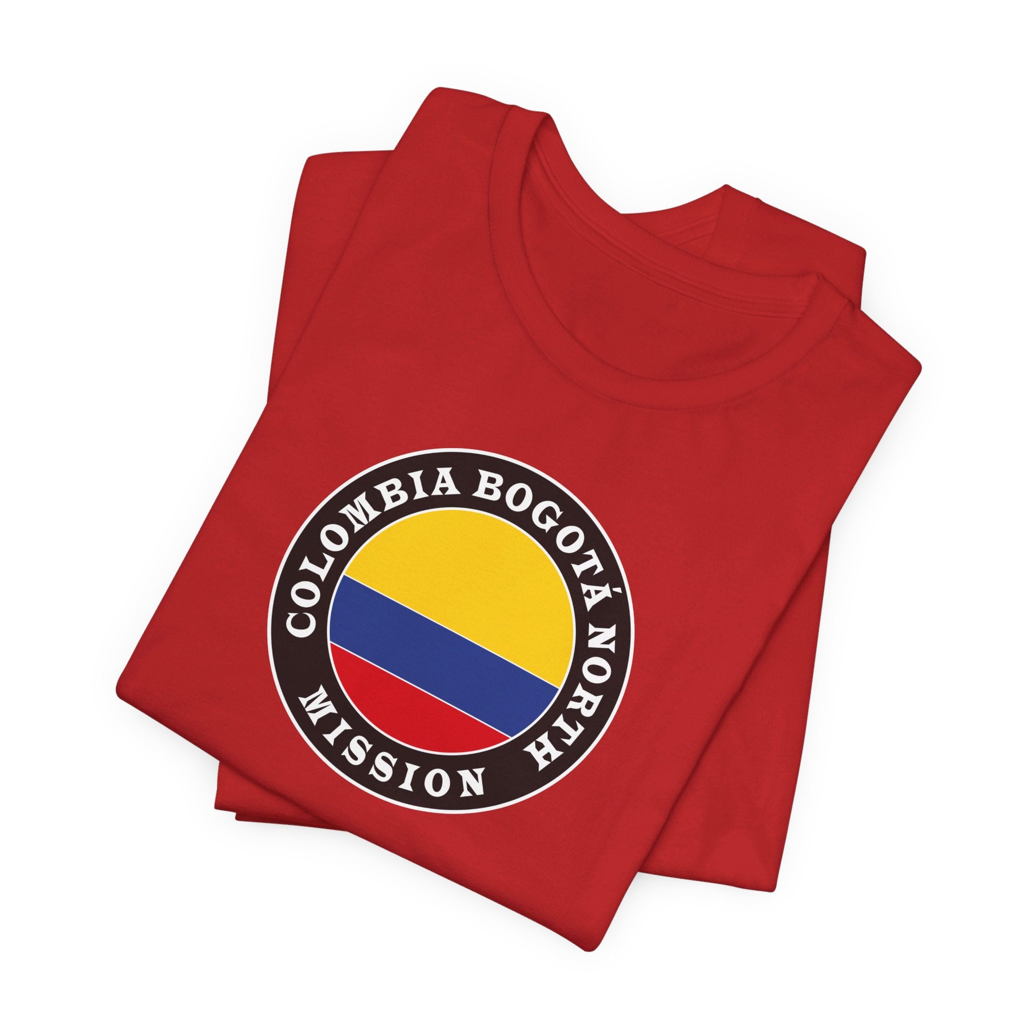 Colombia Bogota North Mission Circular Flag T-shirt - Latter-Day Saint LDS Missionary Gift - Book of Mormon