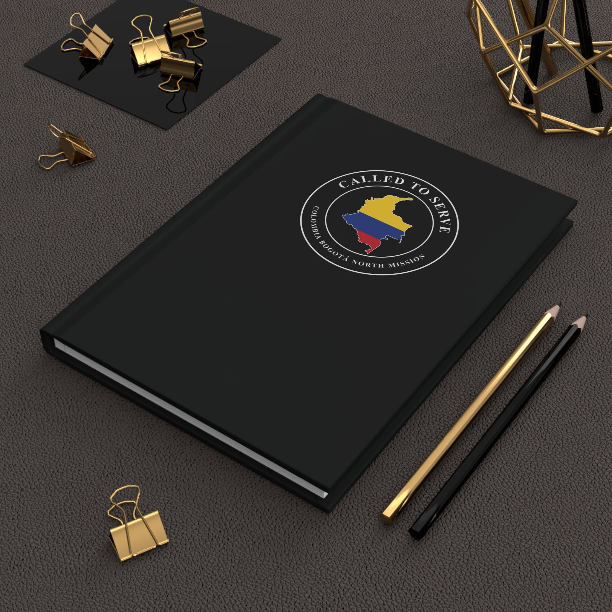 Colombia Bogota North Mission Flag Map Called to Serve Black Hardcover Journal Matte - Latter-Day Saint LDS Missionary Gift - Book of Mormon