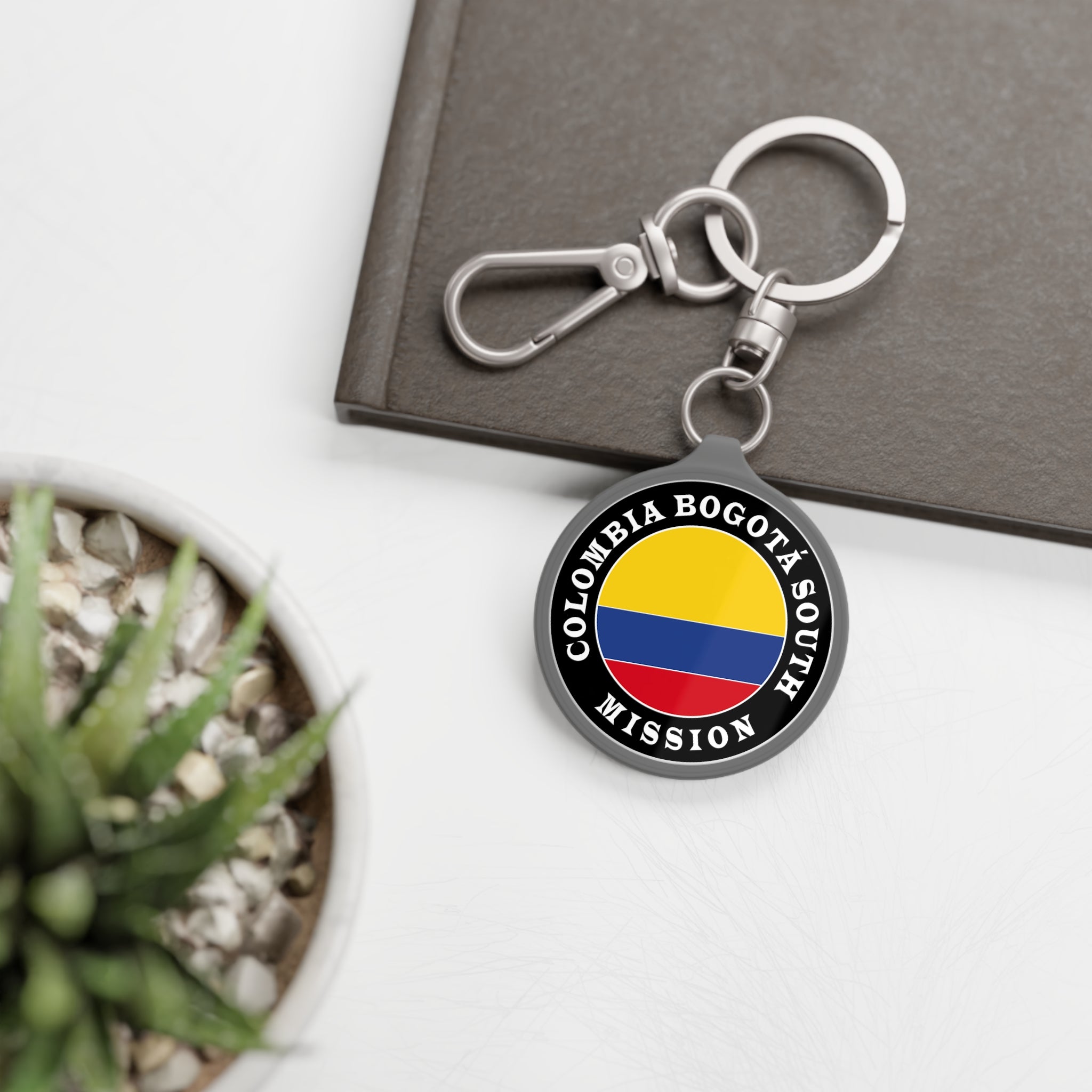 Colombia Bogota South Mission Circle Flag Key Tag - Latter-Day Saint LDS Missionary Gift - Book of Mormon