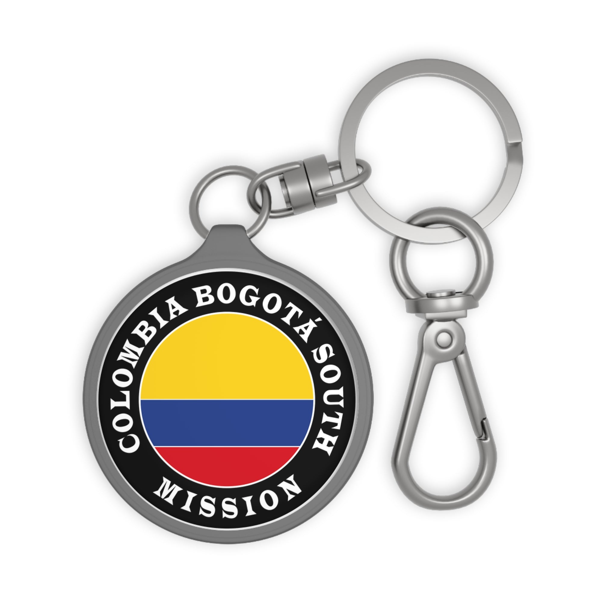 Colombia Bogota South Mission Circle Flag Key Tag - Latter-Day Saint LDS Missionary Gift - Book of Mormon