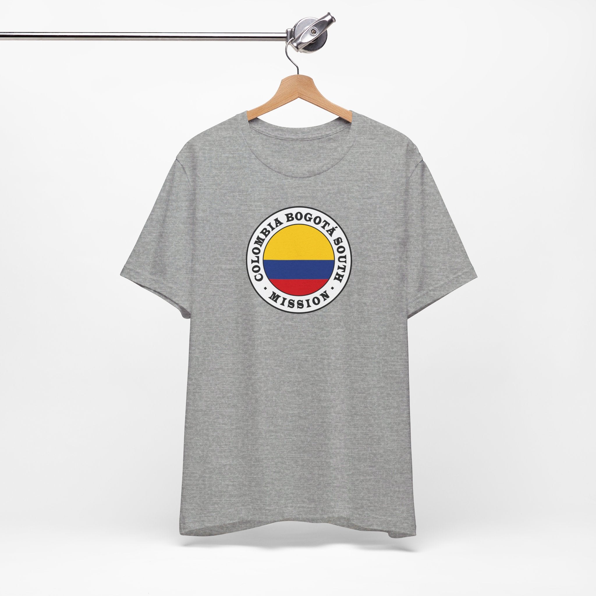 Colombia Bogota South Mission Circular Flag T-shirt - Latter-Day Saint LDS Missionary Gift - Book of Mormon