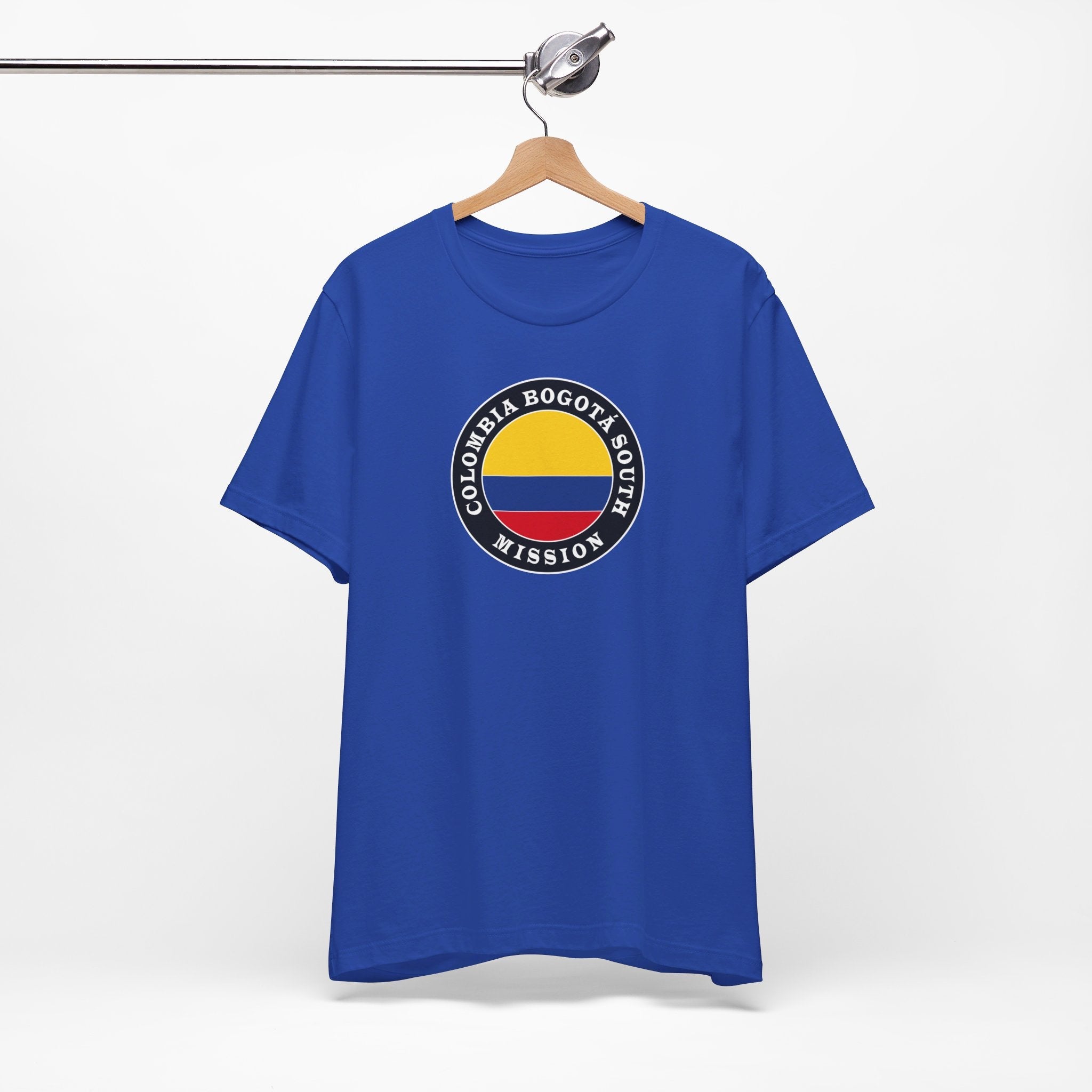 Colombia Bogota South Mission Circular Flag T-shirt - Latter-Day Saint LDS Missionary Gift - Book of Mormon