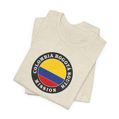 Colombia Bogota South Mission Circular Flag T-shirt - Latter-Day Saint LDS Missionary Gift - Book of Mormon