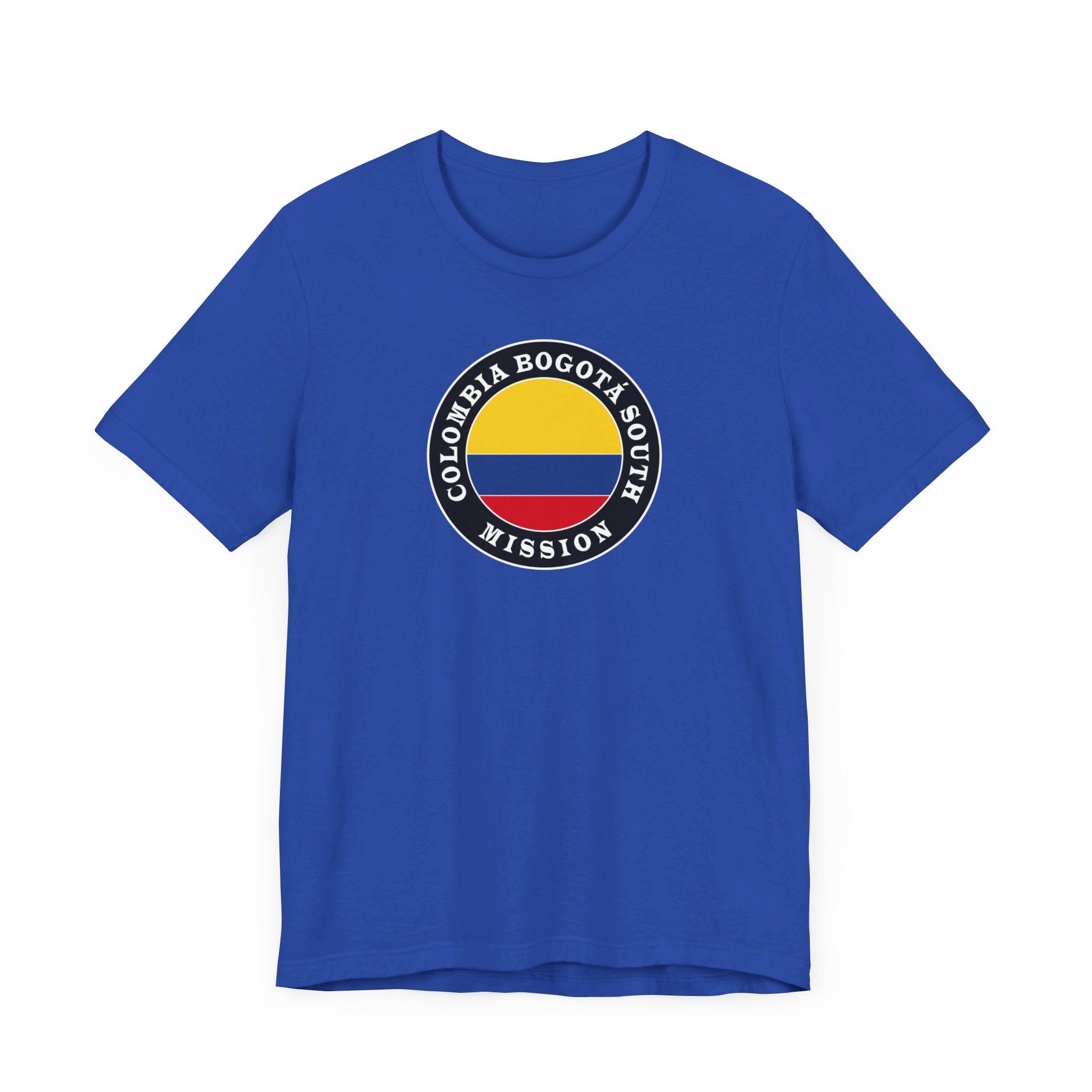 Colombia Bogota South Mission Circular Flag T-shirt - Latter-Day Saint LDS Missionary Gift - Book of Mormon