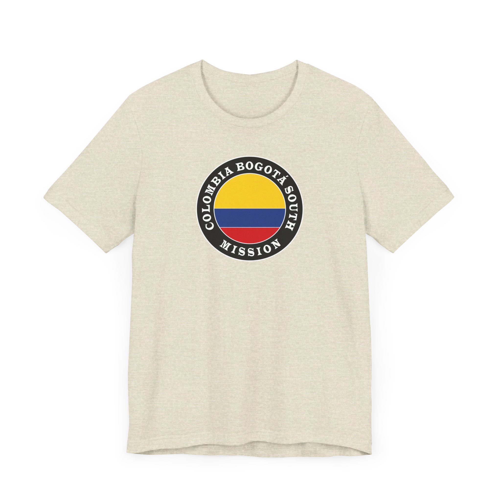 Colombia Bogota South Mission Circular Flag T-shirt - Latter-Day Saint LDS Missionary Gift - Book of Mormon