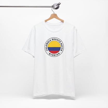 Colombia Bogota South Mission Circular Flag T-shirt - Latter-Day Saint LDS Missionary Gift - Book of Mormon