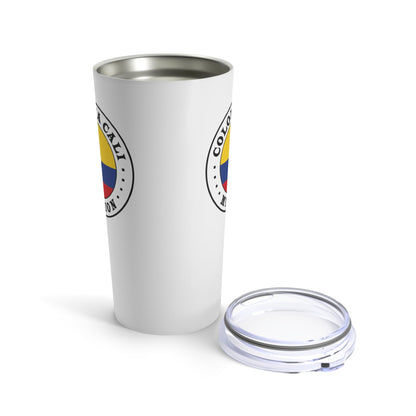 Colombia Cali Mission Flag Logo Tumbler 20oz White - Latter-Day Saint LDS Missionary Gift - Book of Mormon