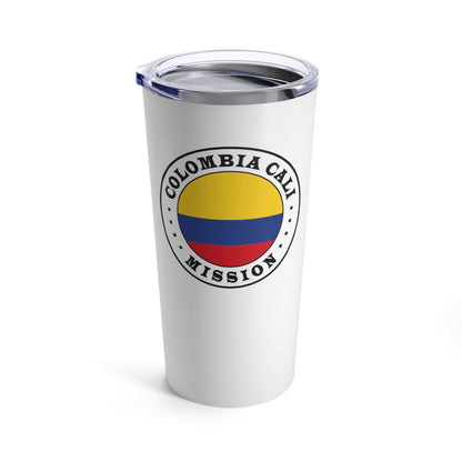 Colombia Cali Mission Flag Logo Tumbler 20oz White - Latter-Day Saint LDS Missionary Gift - Book of Mormon