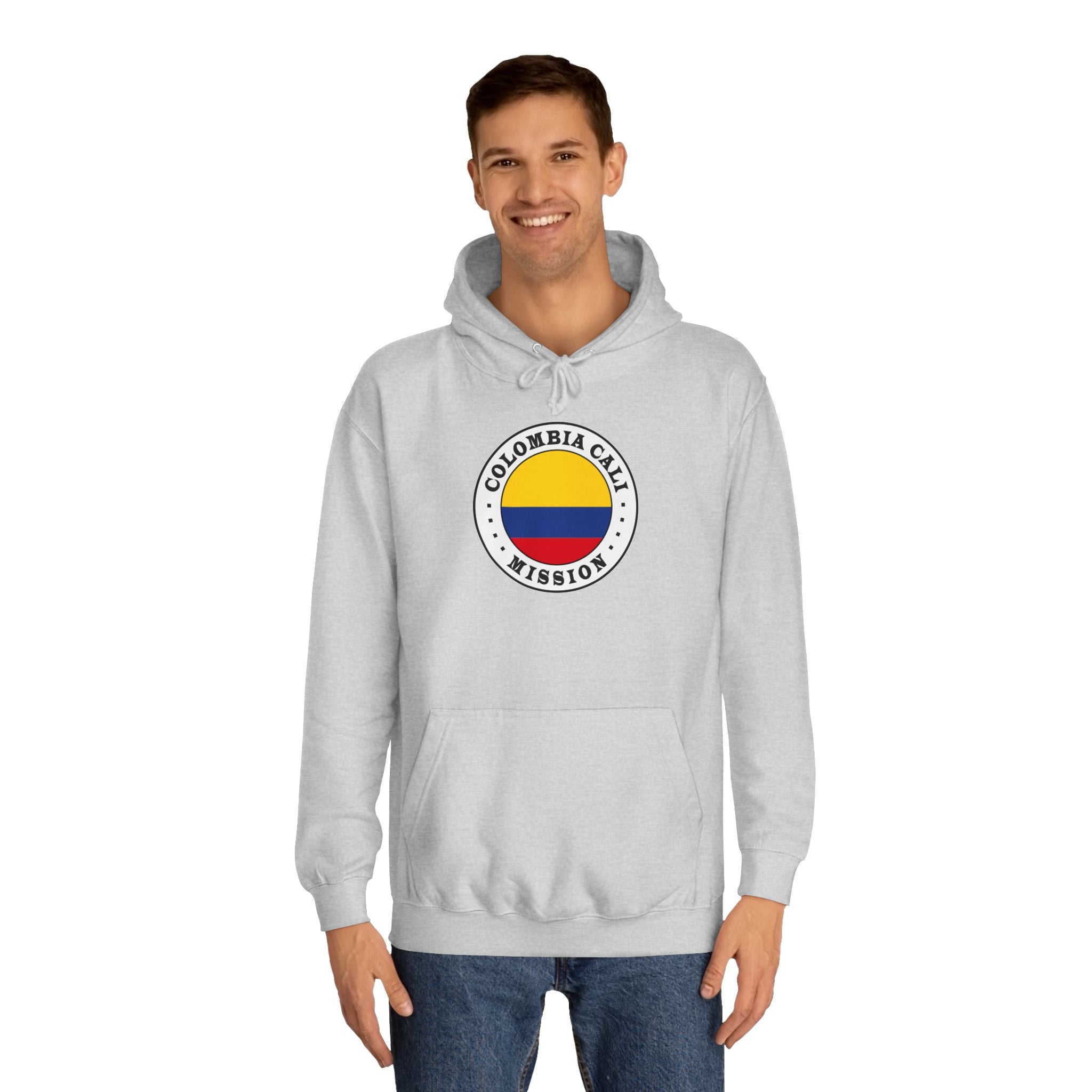 Colombia Cali Mission Flag Logo (White Border) College Hoodie - Latter-Day Saint LDS Missionary Gift - Book of Mormon