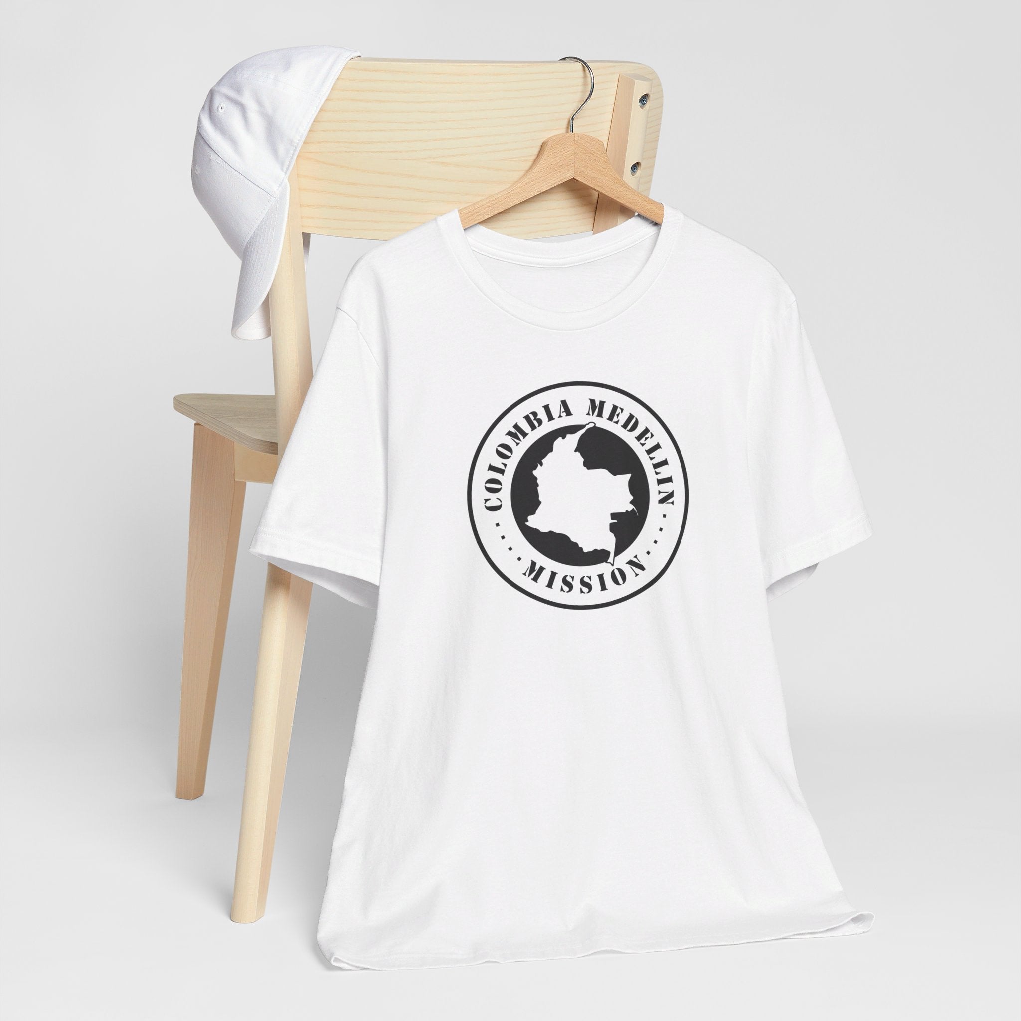 Colombia Medellin Mission Circular Monochrome Logo T-Shirt - Latter-Day Saint LDS Missionary Gift - Book of Mormon