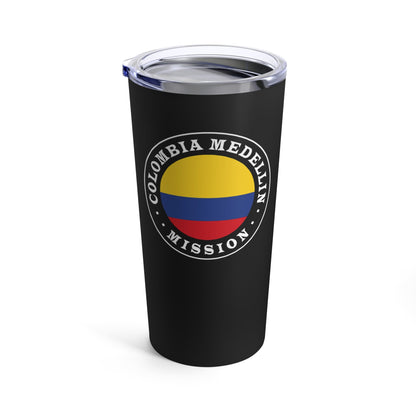 Colombia Medellin Mission Flag Logo Tumbler 20oz Black - Latter-Day Saint LDS Missionary Gift - Book of Mormon