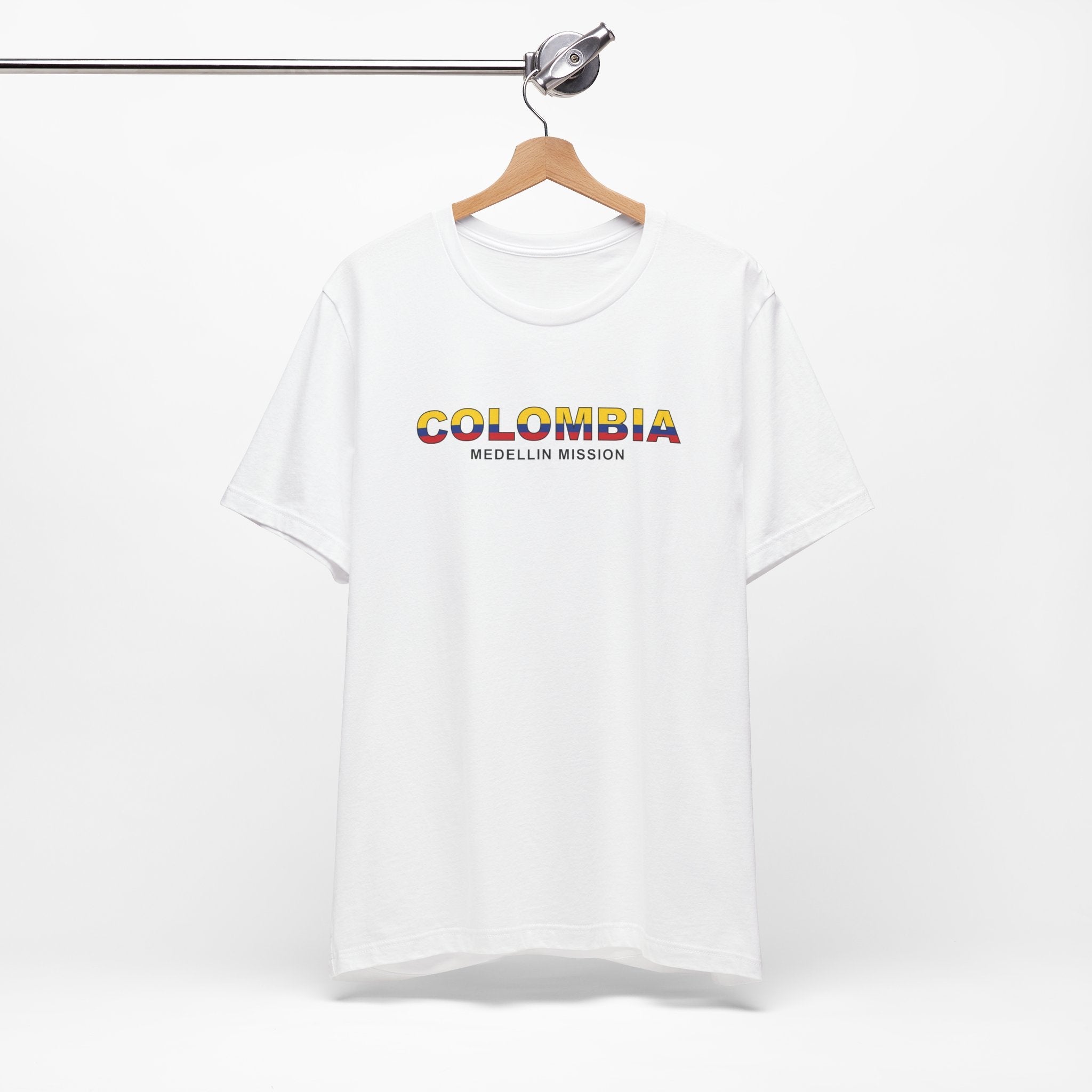 Colombia Medellin Mission Flag Title T-shirt - Latter-Day Saint LDS Missionary Gift - Book of Mormon