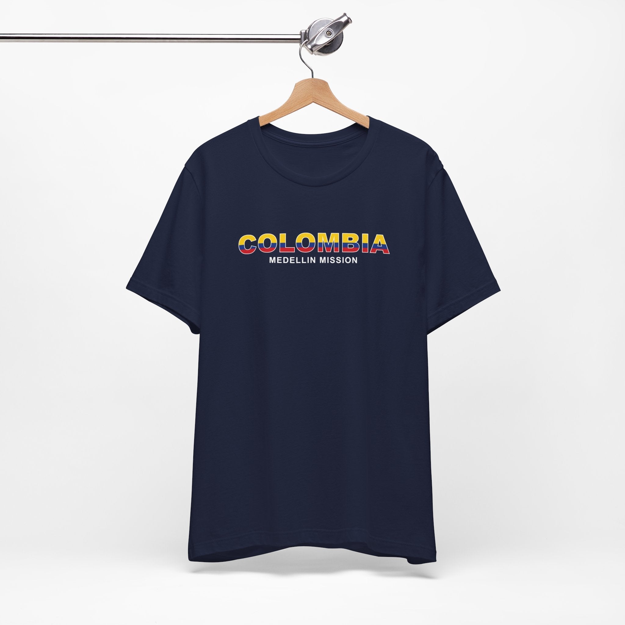 Colombia Medellin Mission Flag Title T-shirt - Latter-Day Saint LDS Missionary Gift - Book of Mormon