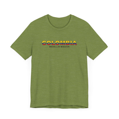 Colombia Medellin Mission Flag Title T-shirt - Latter-Day Saint LDS Missionary Gift - Book of Mormon