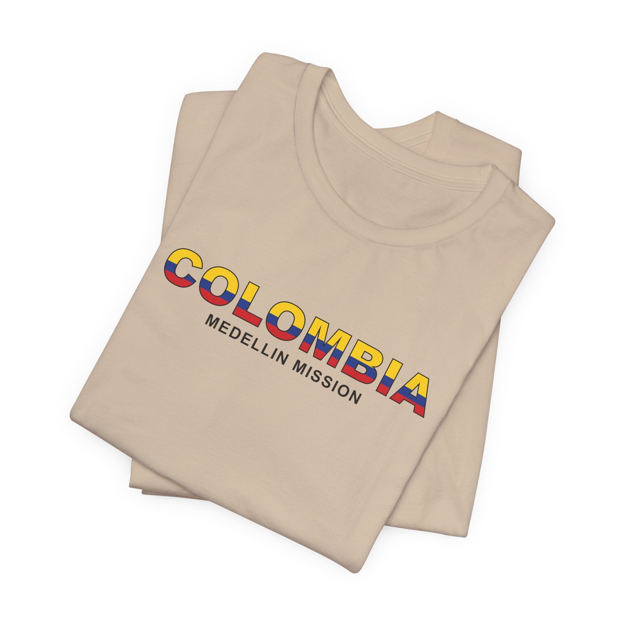 Colombia Medellin Mission Flag Title T-shirt - Latter-Day Saint LDS Missionary Gift - Book of Mormon