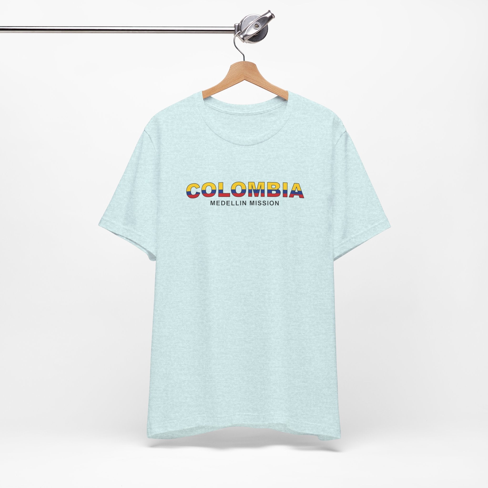 Colombia Medellin Mission Flag Title T-shirt - Latter-Day Saint LDS Missionary Gift - Book of Mormon