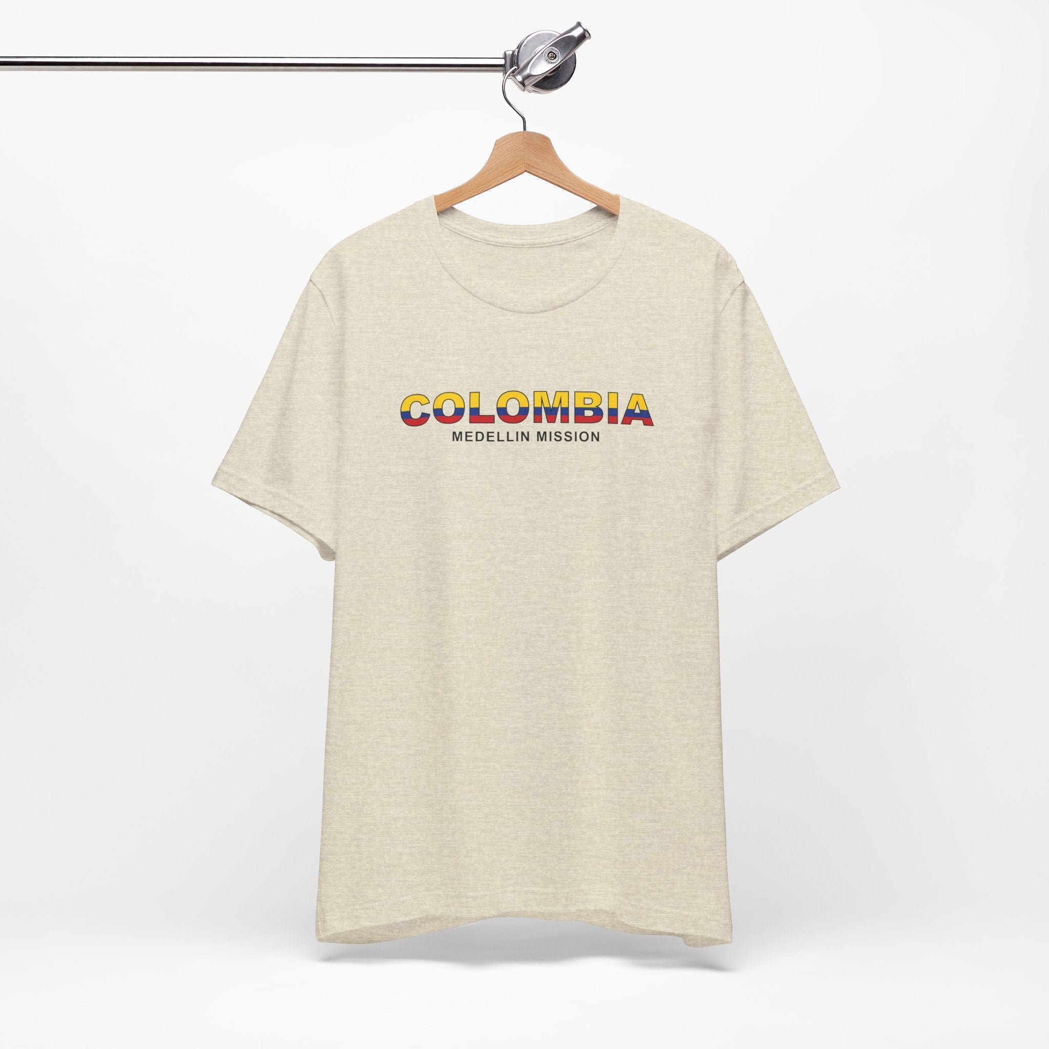 Colombia Medellin Mission Flag Title T-shirt - Latter-Day Saint LDS Missionary Gift - Book of Mormon