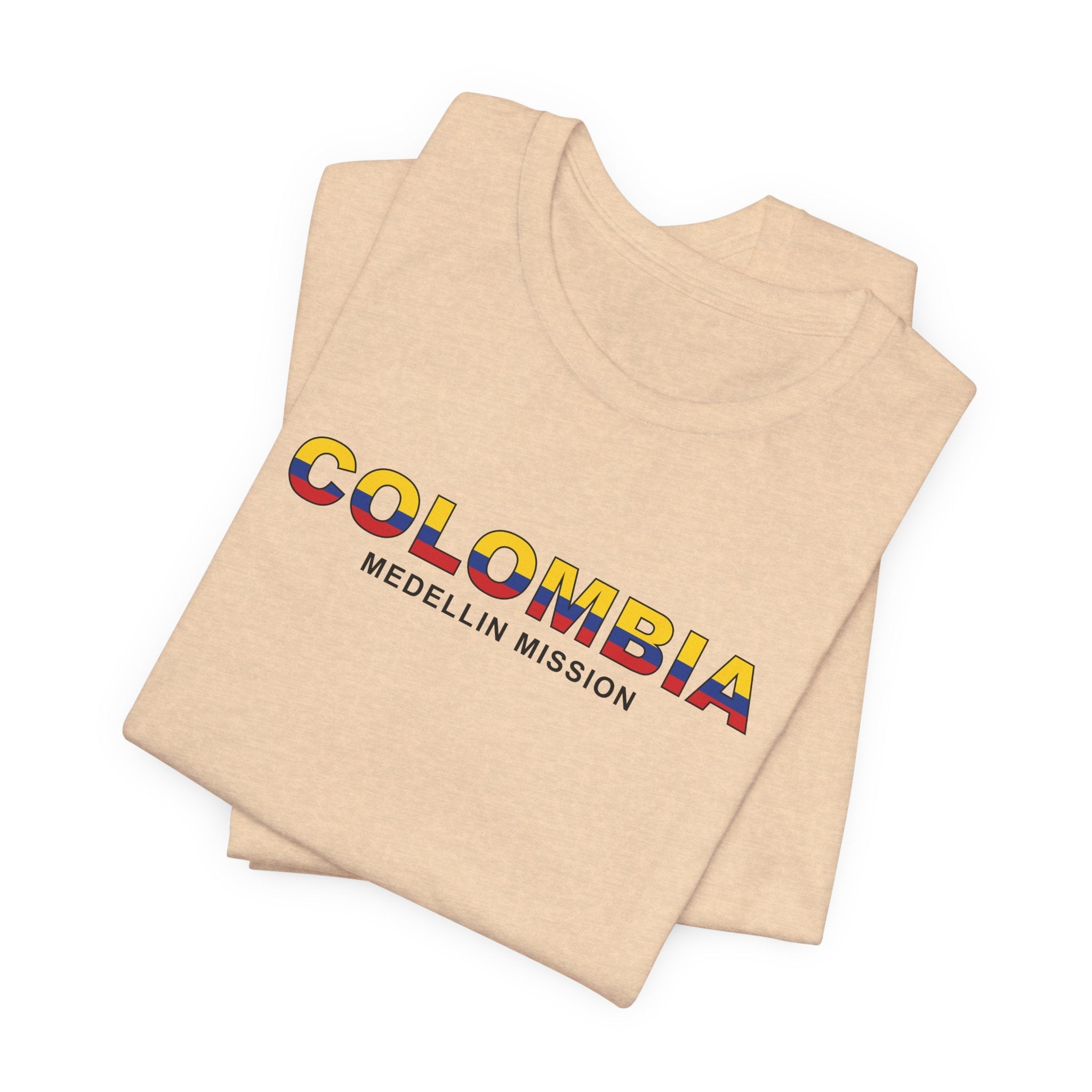 Colombia Medellin Mission Flag Title T-shirt - Latter-Day Saint LDS Missionary Gift - Book of Mormon