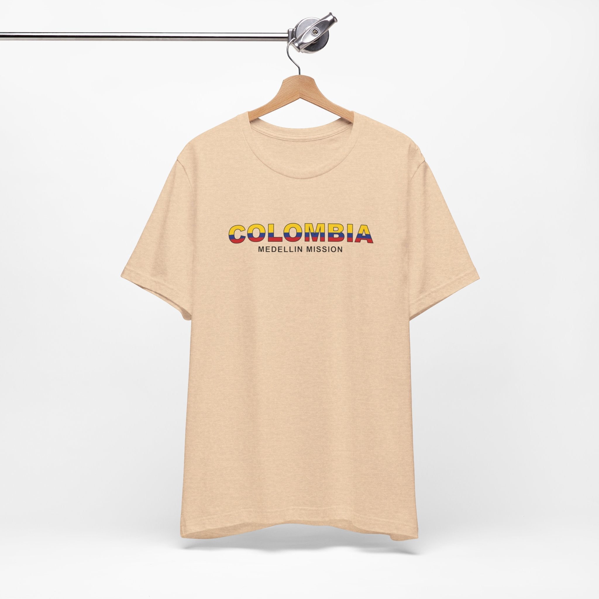 Colombia Medellin Mission Flag Title T-shirt - Latter-Day Saint LDS Missionary Gift - Book of Mormon