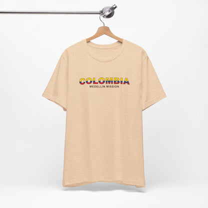 Colombia Medellin Mission Flag Title T-shirt - Latter-Day Saint LDS Missionary Gift - Book of Mormon