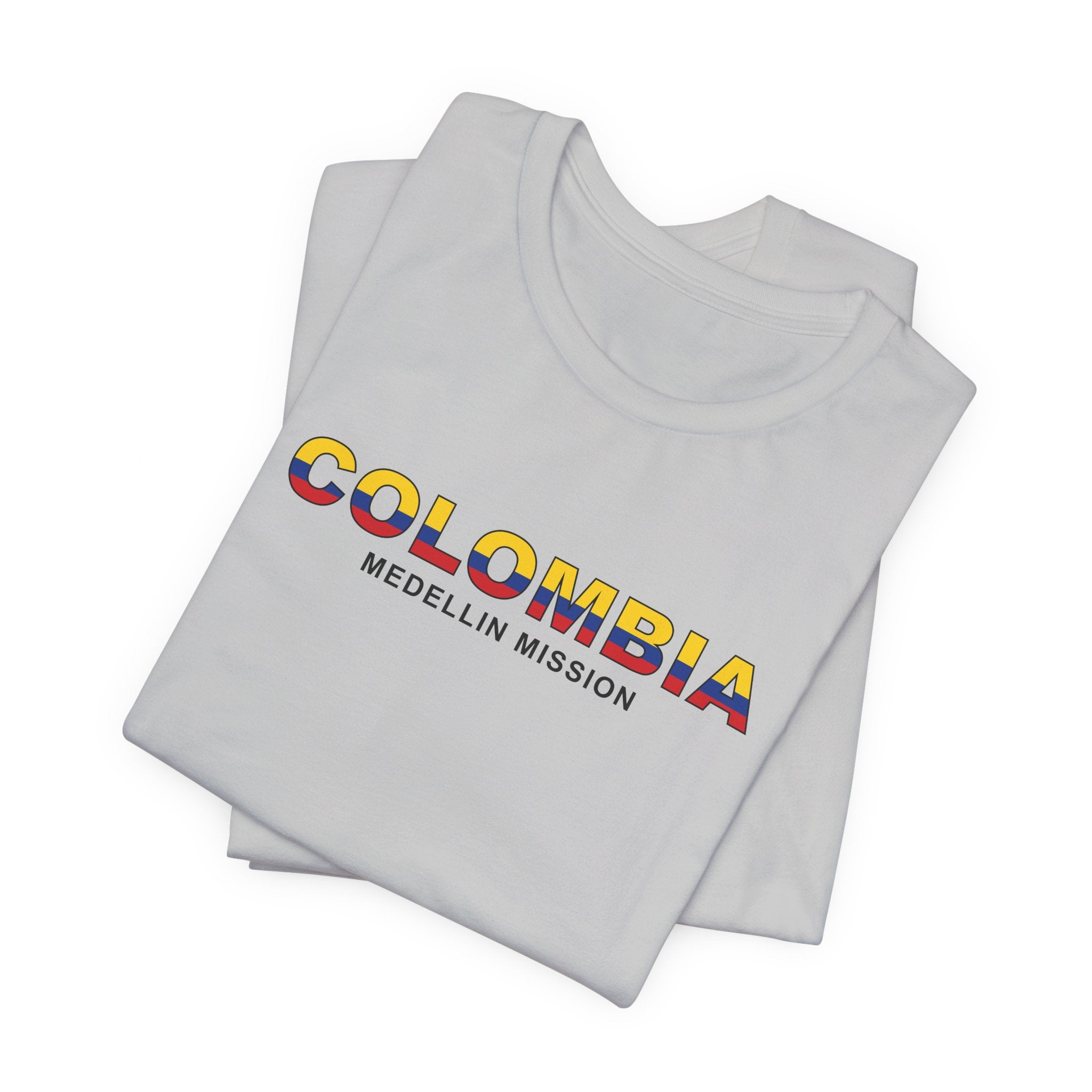 Colombia Medellin Mission Flag Title T-shirt - Latter-Day Saint LDS Missionary Gift - Book of Mormon