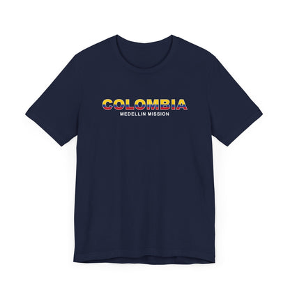 Colombia Medellin Mission Flag Title T-shirt - Latter-Day Saint LDS Missionary Gift - Book of Mormon