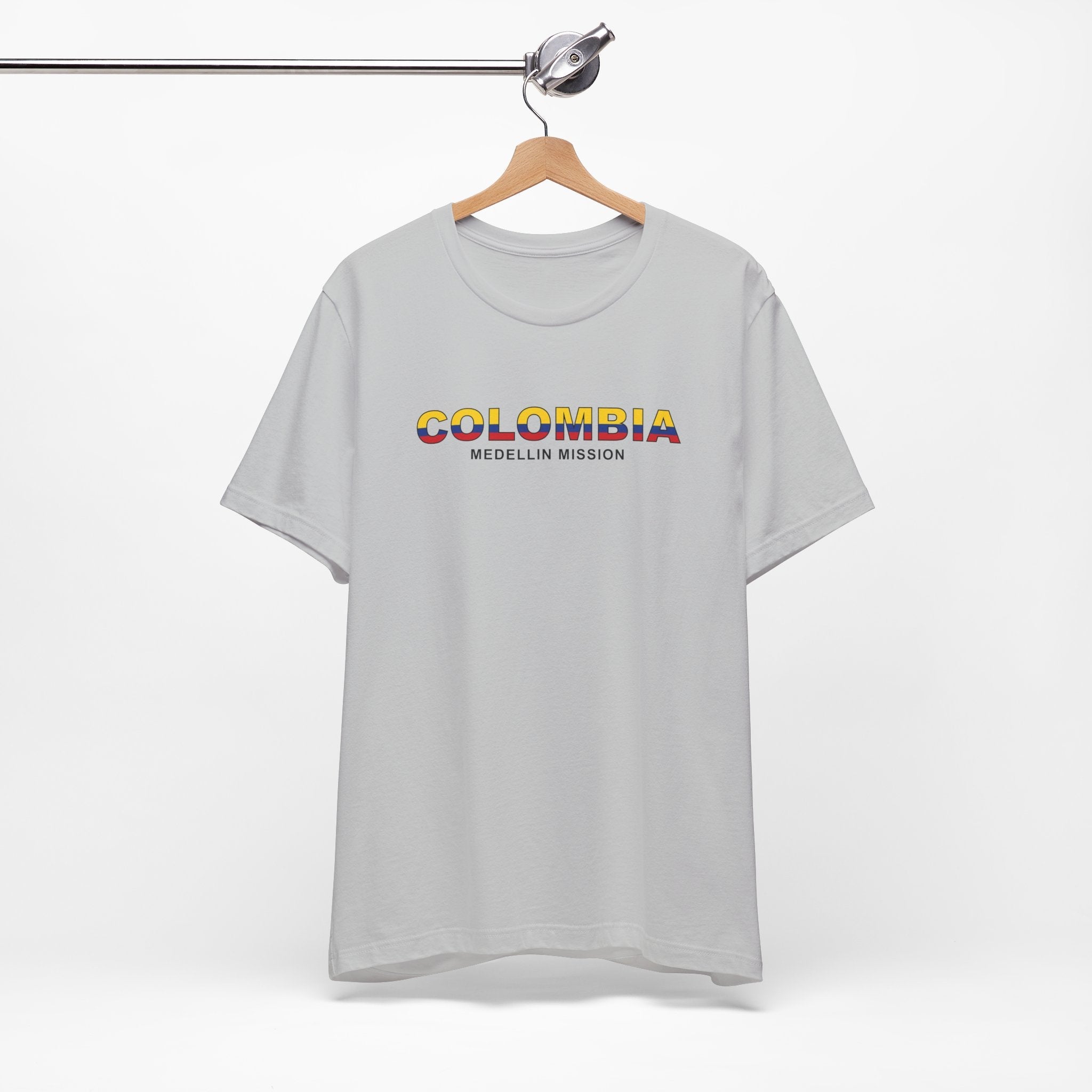 Colombia Medellin Mission Flag Title T-shirt - Latter-Day Saint LDS Missionary Gift - Book of Mormon