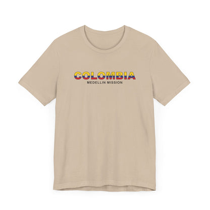 Colombia Medellin Mission Flag Title T-shirt - Latter-Day Saint LDS Missionary Gift - Book of Mormon