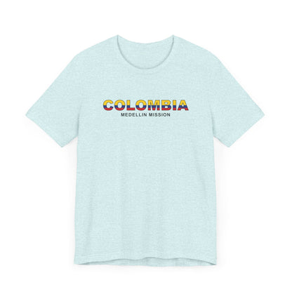 Colombia Medellin Mission Flag Title T-shirt - Latter-Day Saint LDS Missionary Gift - Book of Mormon