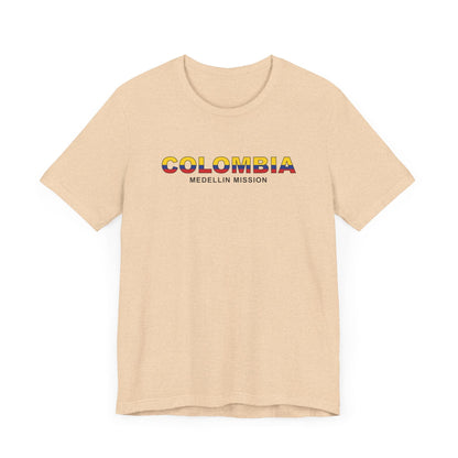 Colombia Medellin Mission Flag Title T-shirt - Latter-Day Saint LDS Missionary Gift - Book of Mormon