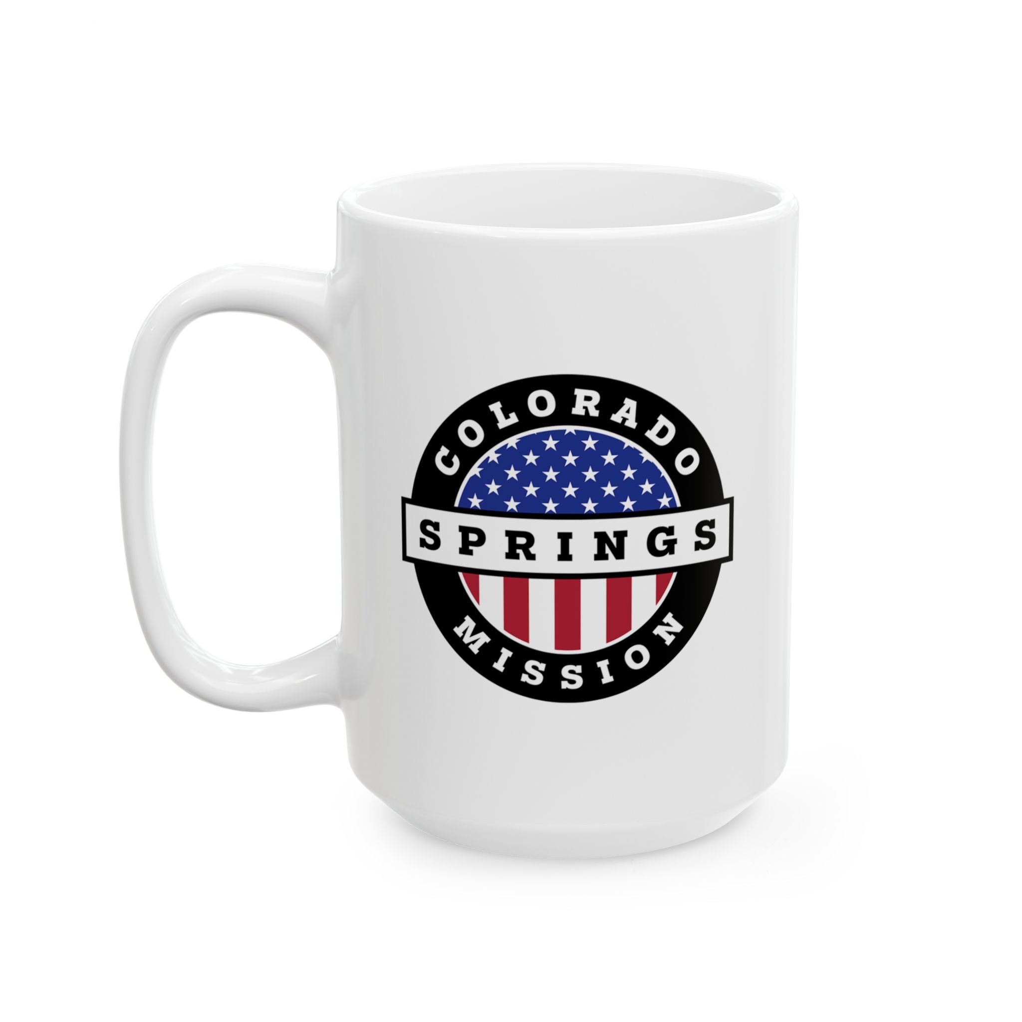 Colorado Colorado Springs Mission Circular Flag White Ceramic Mug - Latter-Day Saint LDS Missionary Gift - Book of Mormon