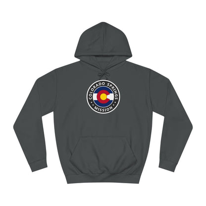 Colorado Colorado Springs Mission State Flag Logo (Black Border) College Hoodie