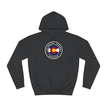 Colorado Colorado Springs Mission State Flag Logo (Black Border) College Hoodie