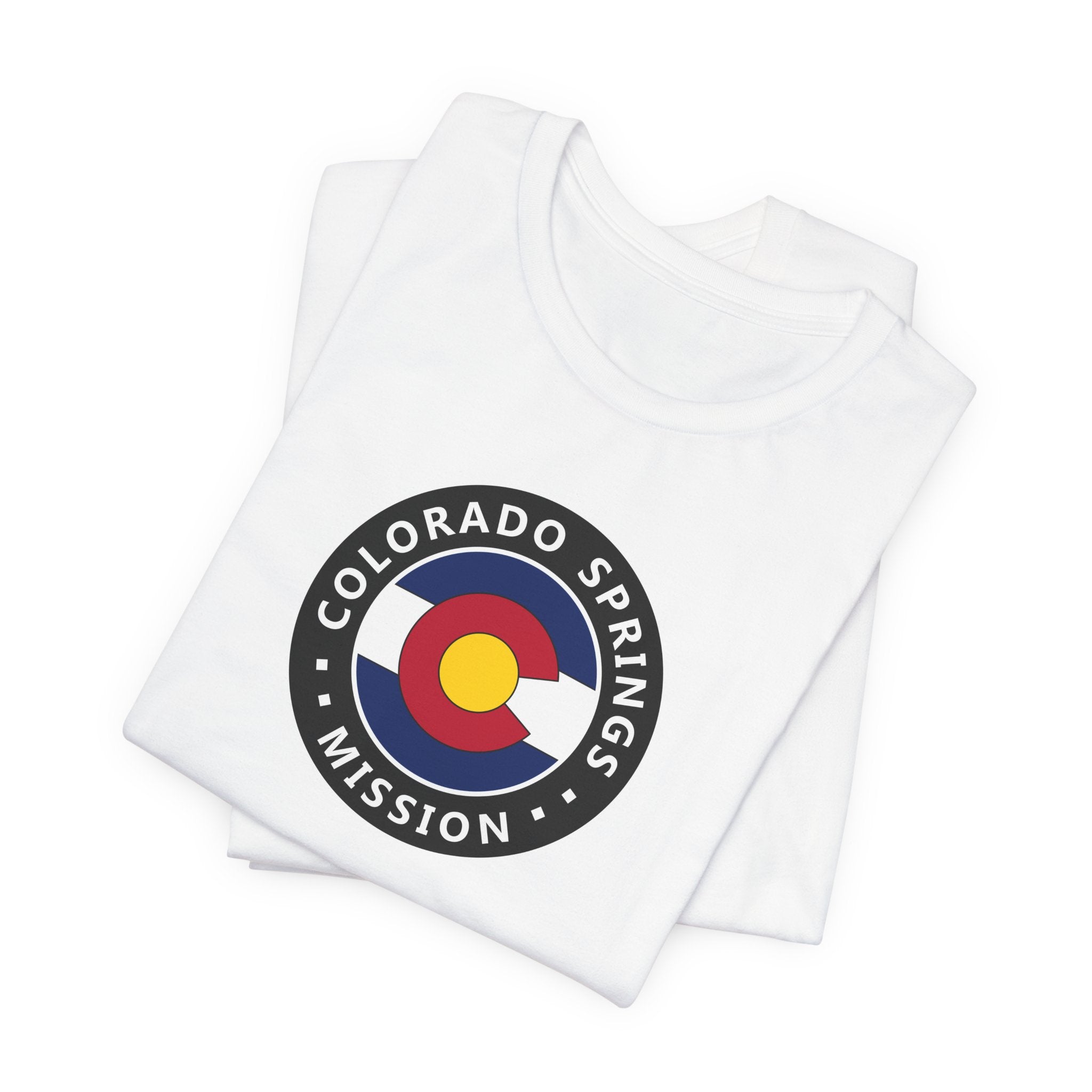 Colorado Colorado Springs Mission State Flag Logo (Black Border) T-shirt - Latter-Day Saint LDS Missionary Gift - Book of Mormon