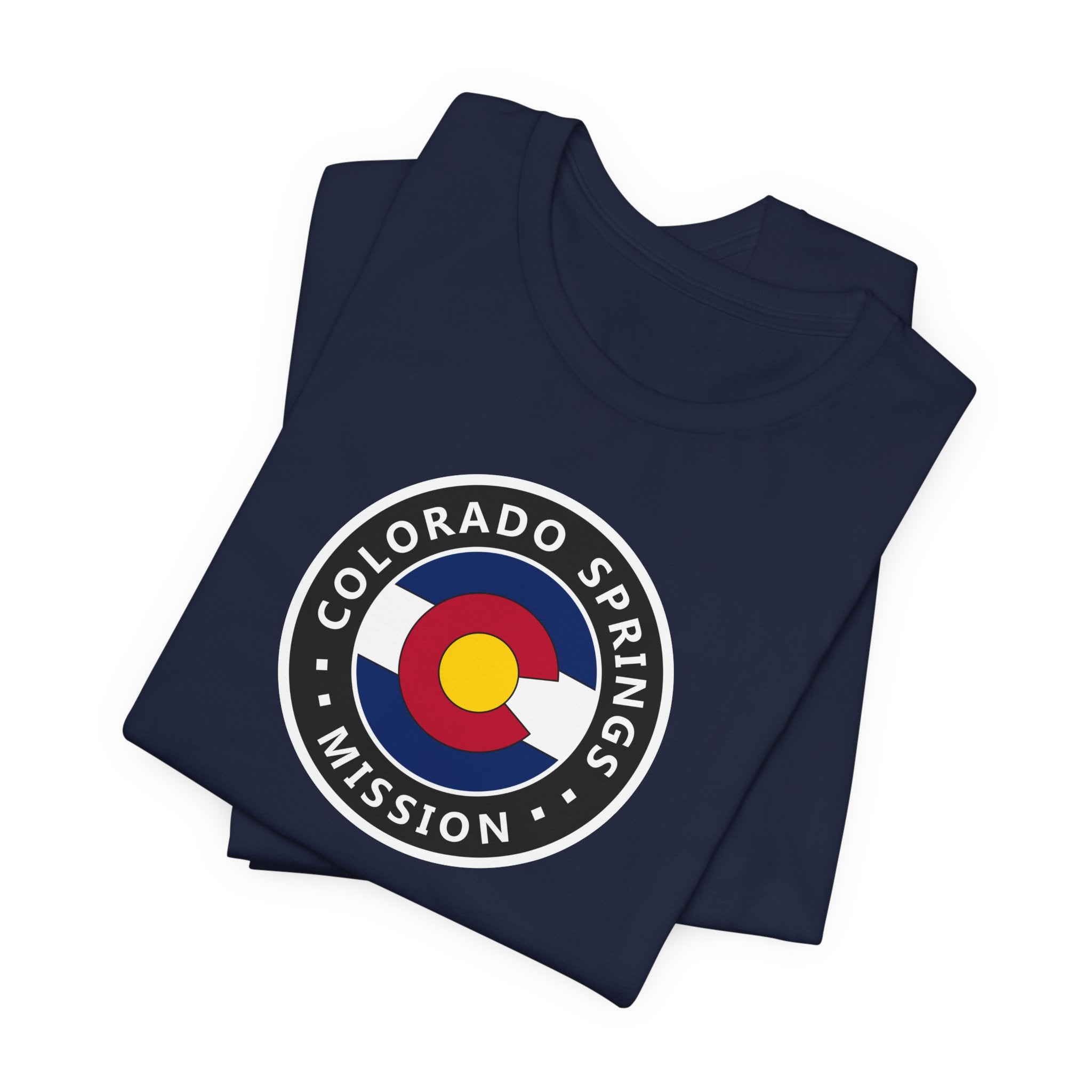 Colorado Colorado Springs Mission State Flag Logo (Black Border) T-shirt - Latter-Day Saint LDS Missionary Gift - Book of Mormon
