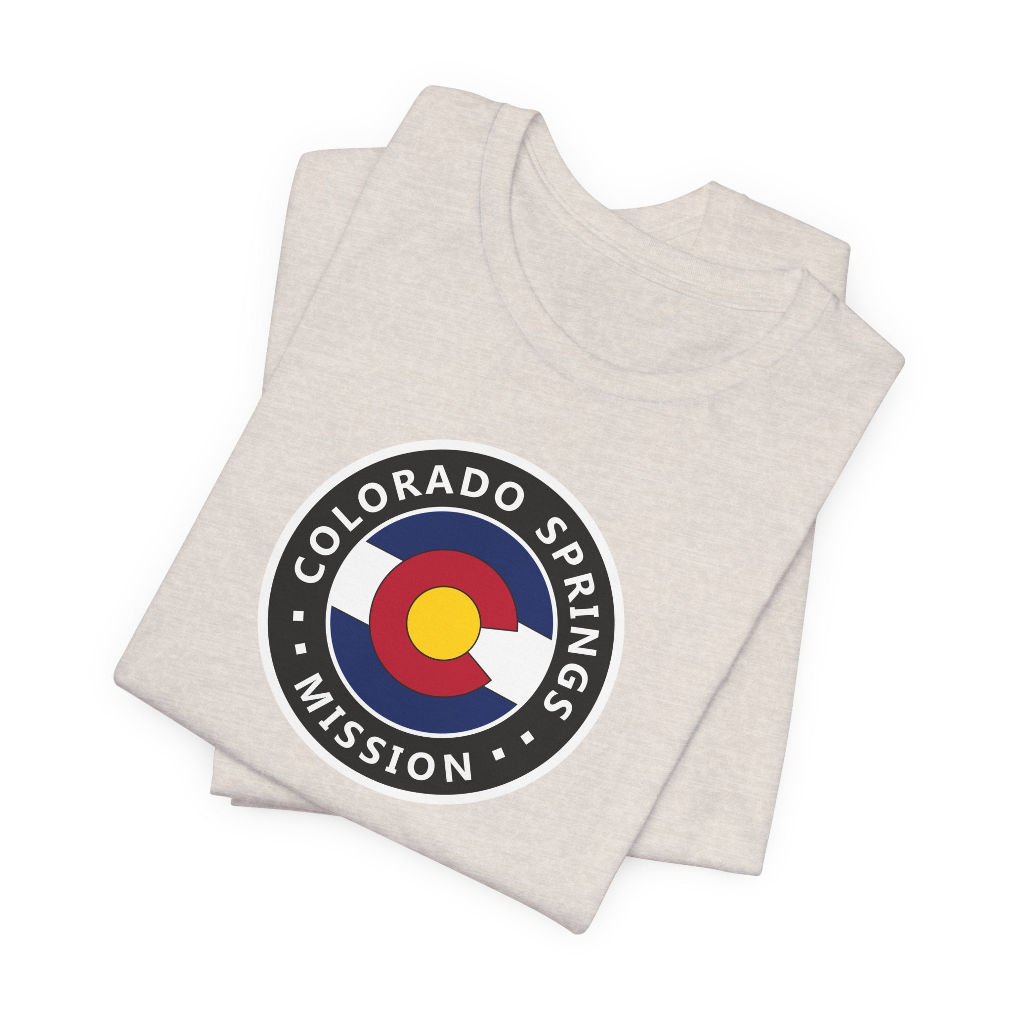Colorado Colorado Springs Mission State Flag Logo (Black Border) T-shirt - Latter-Day Saint LDS Missionary Gift - Book of Mormon
