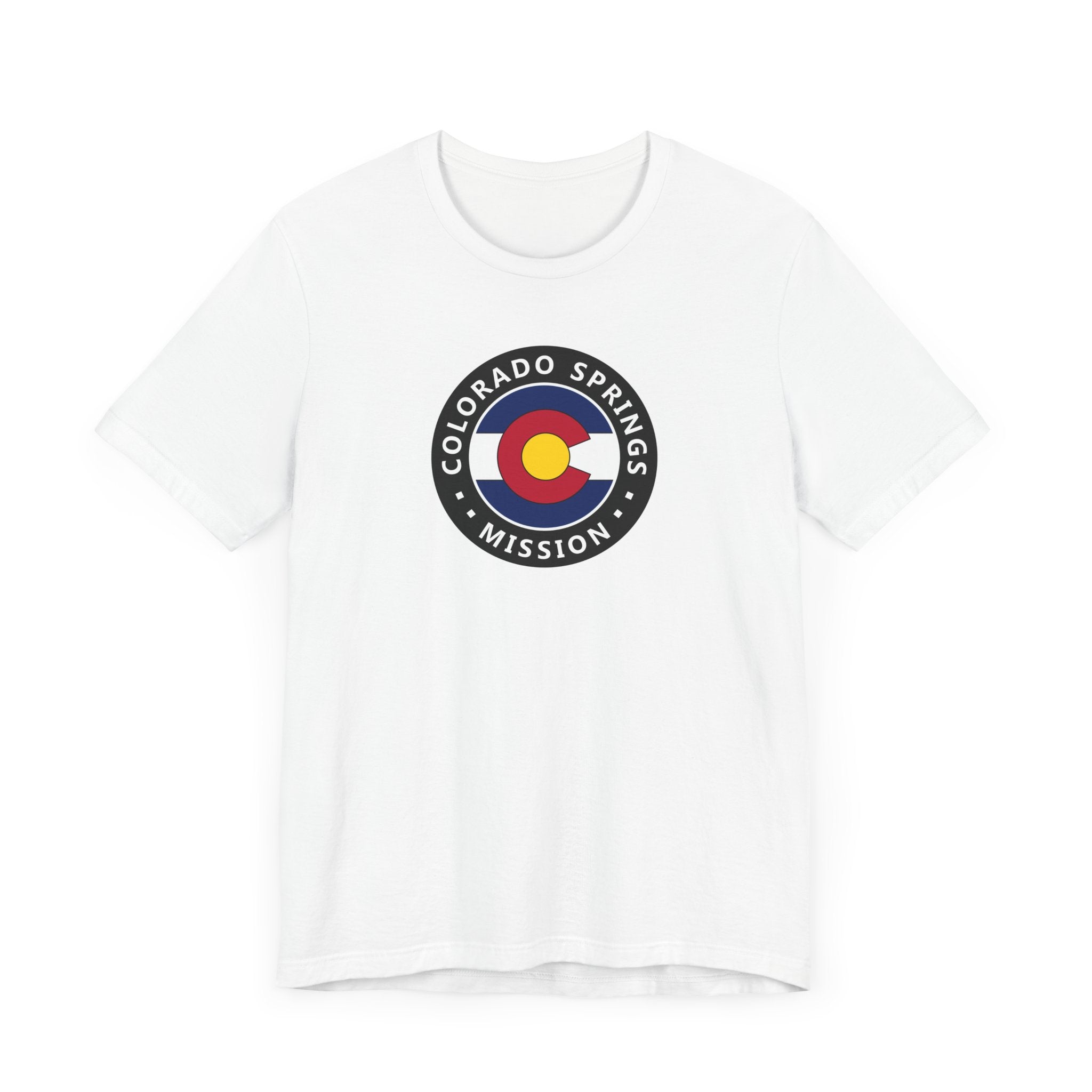 Colorado Colorado Springs Mission State Flag Logo (Black Border) T-shirt - Latter-Day Saint LDS Missionary Gift - Book of Mormon