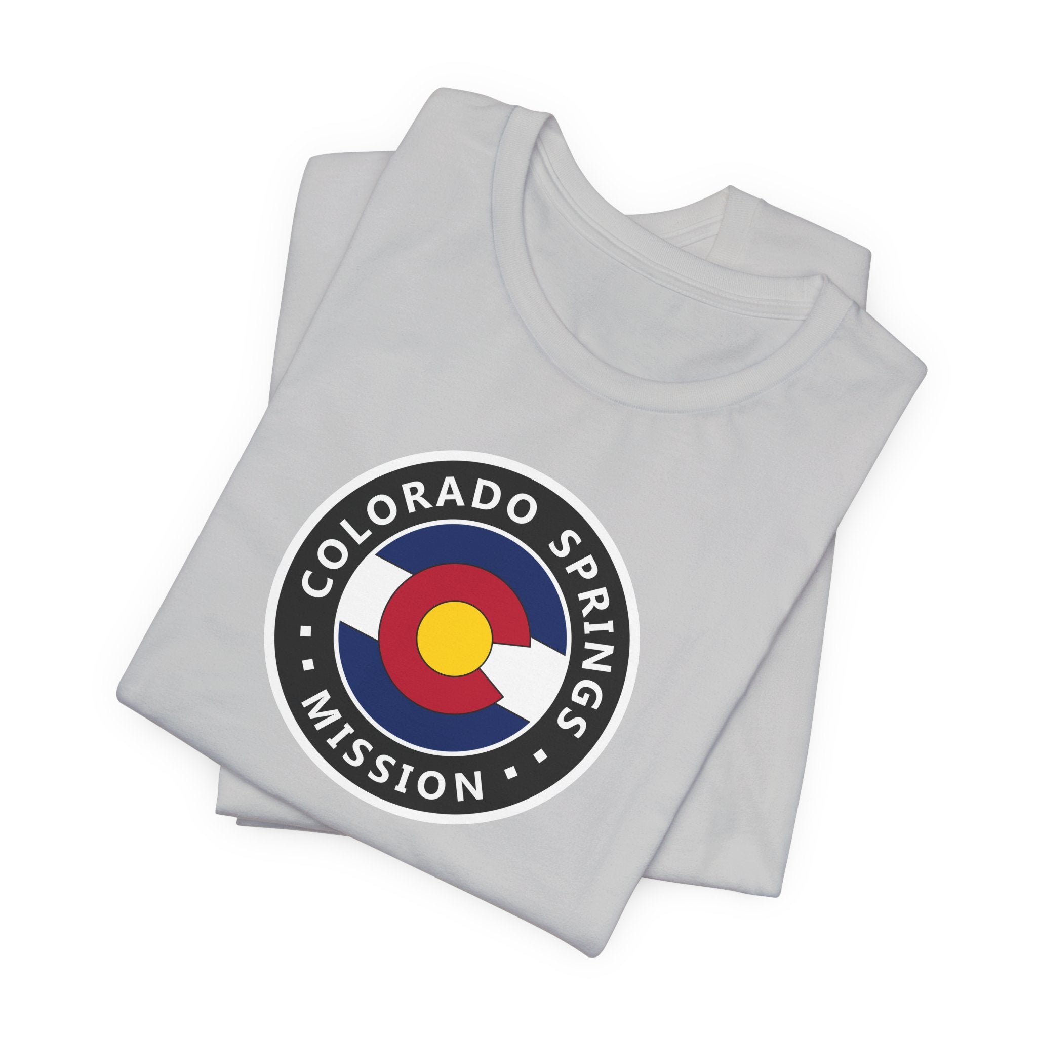 Colorado Colorado Springs Mission State Flag Logo (Black Border) T-shirt - Latter-Day Saint LDS Missionary Gift - Book of Mormon
