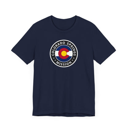 Colorado Colorado Springs Mission State Flag Logo (Black Border) T-shirt - Latter-Day Saint LDS Missionary Gift - Book of Mormon