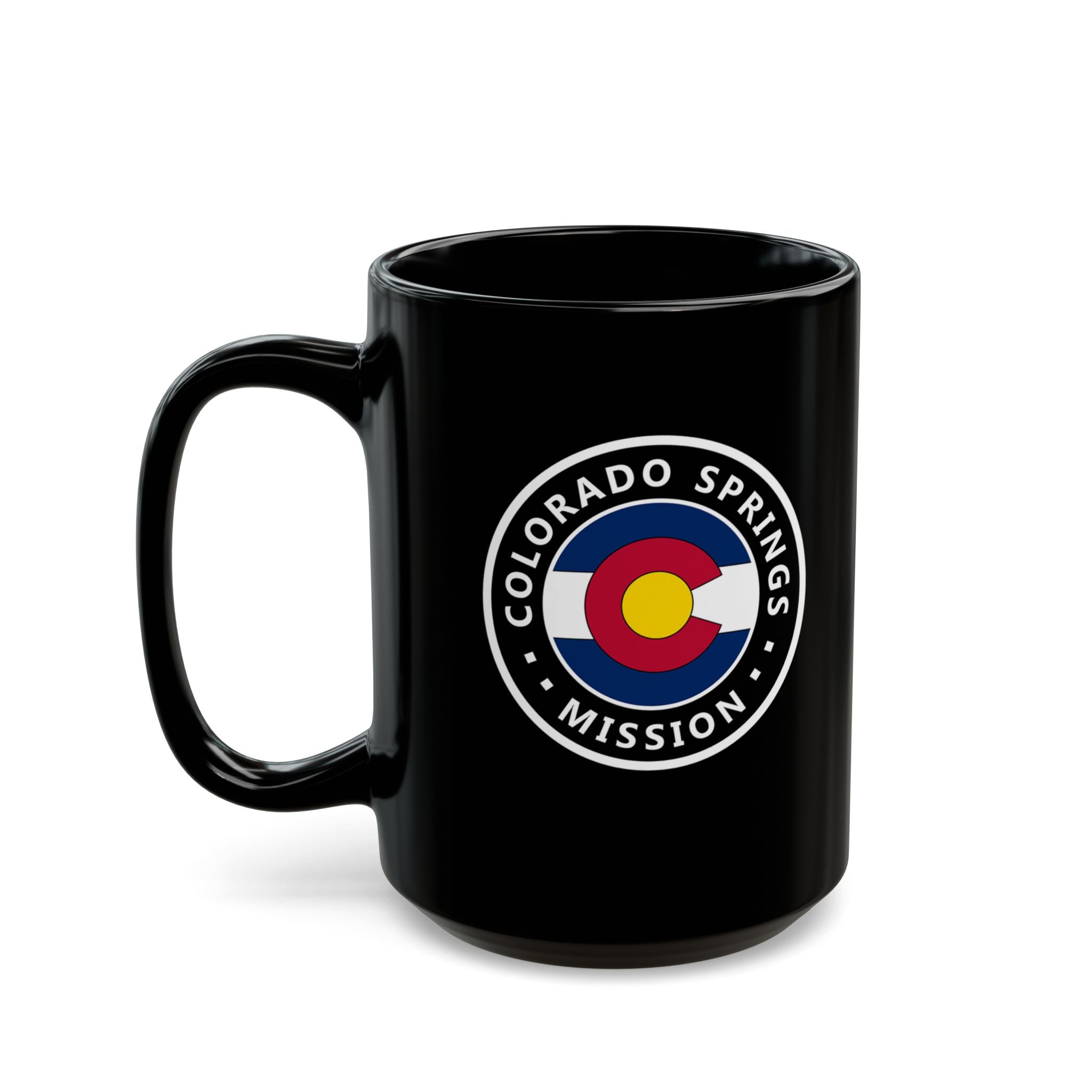 Colorado Colorado Springs Mission State Flag Logo Ceramic Mug Black Name - Latter-Day Saint LDS Missionary Gift - Book of Mormon