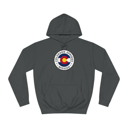 Colorado Colorado Springs Mission State Flag Logo (White Border) College Hoodie