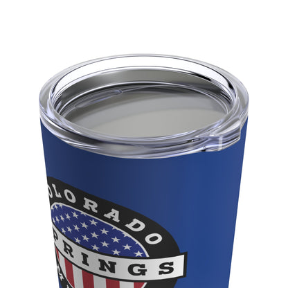 Colorado Colorado Springs Mission USA Flag Logo Tumbler 20oz Blue - Latter-Day Saint LDS Missionary Gift - Book of Mormon