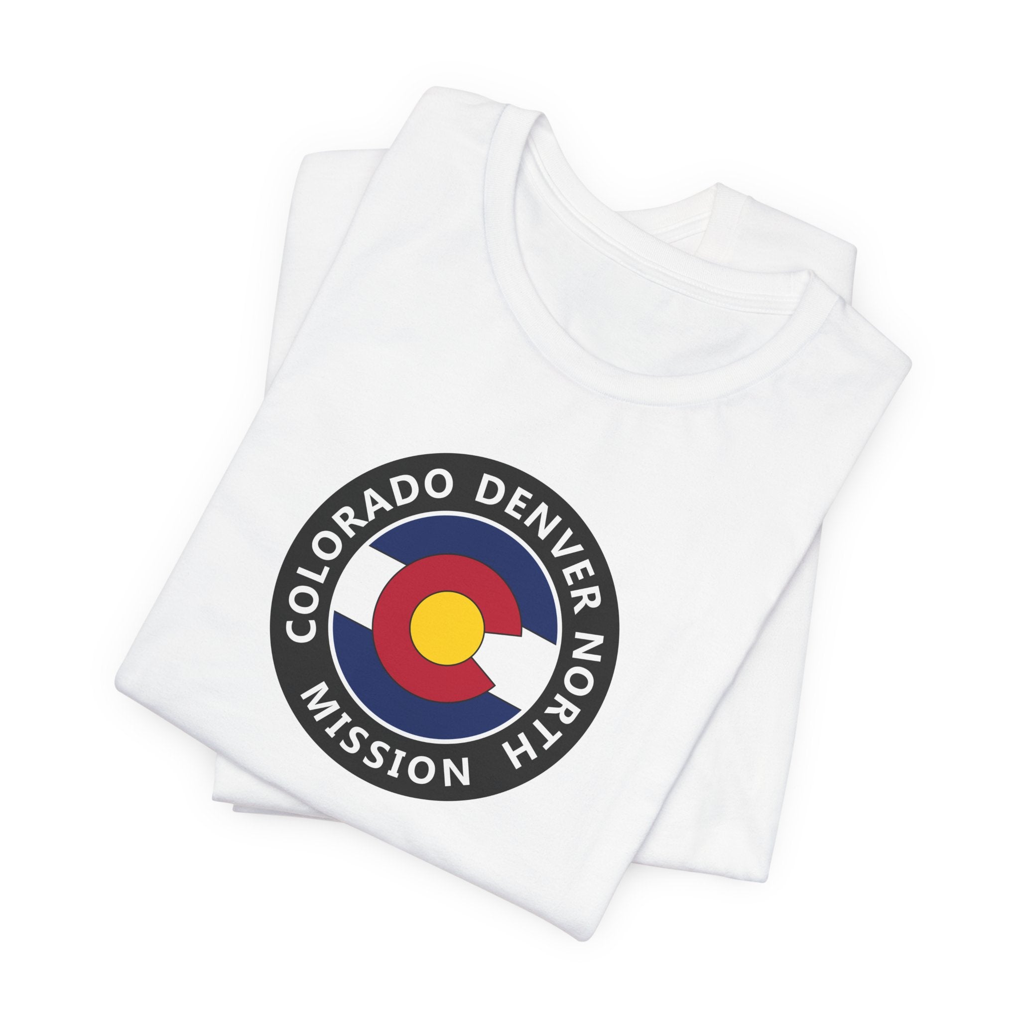 Colorado Denver North Mission State Flag Logo (Black Border) T-shirt - Latter-Day Saint LDS Missionary Gift - Book of Mormon