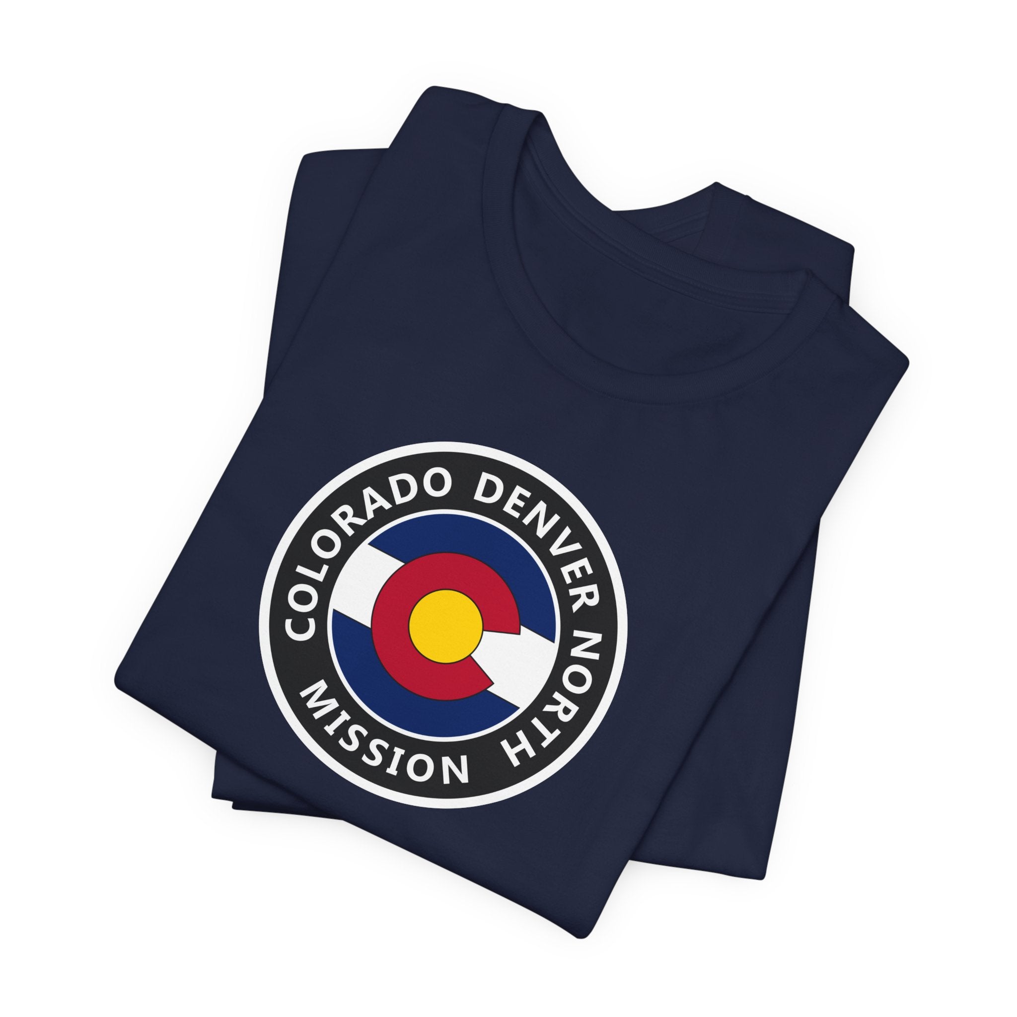 Colorado Denver North Mission State Flag Logo (Black Border) T-shirt - Latter-Day Saint LDS Missionary Gift - Book of Mormon