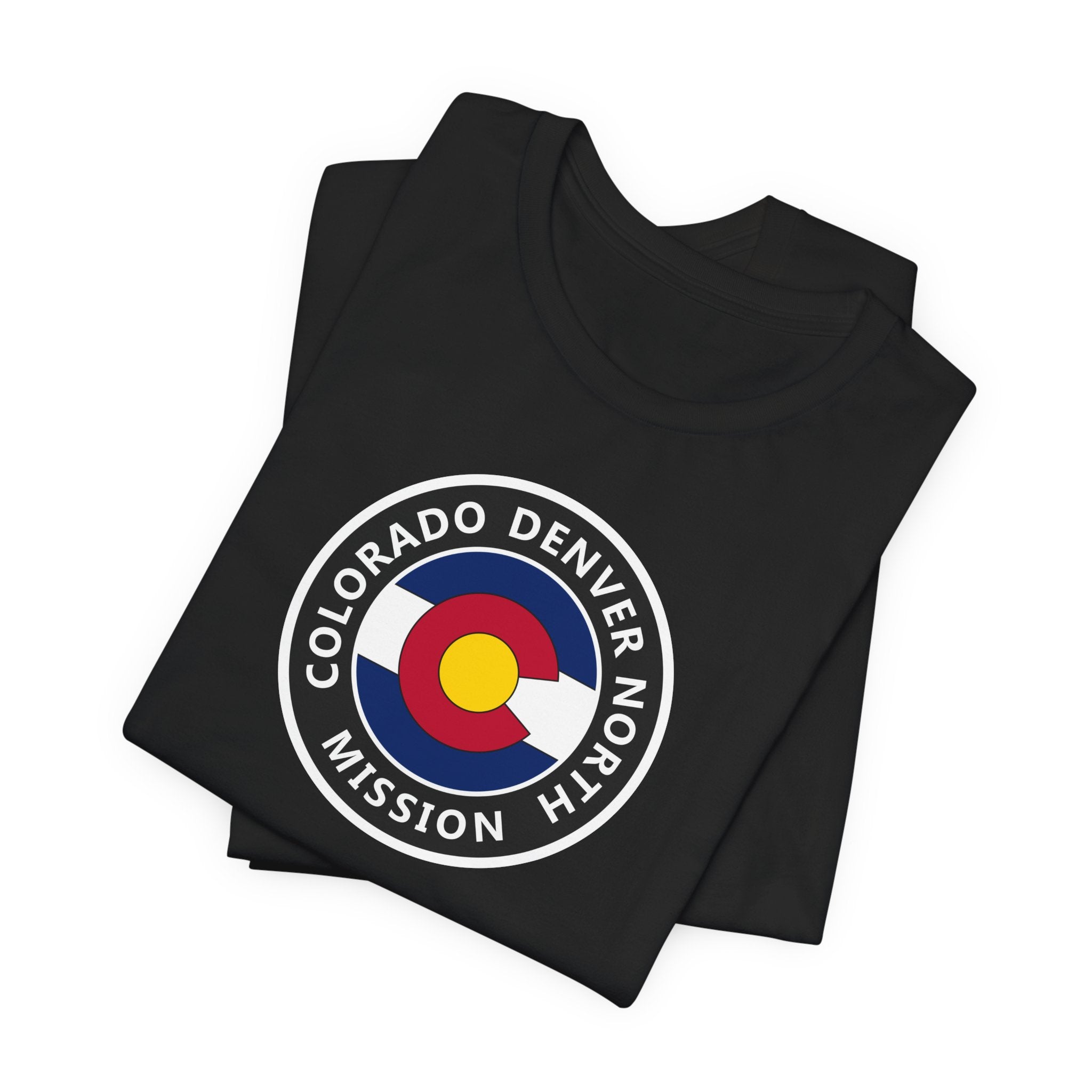 Colorado Denver North Mission State Flag Logo (Black Border) T-shirt - Latter-Day Saint LDS Missionary Gift - Book of Mormon