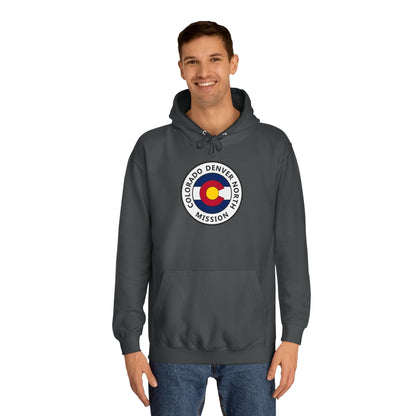 Colorado Denver North Mission State Flag Logo (White Border) College Hoodie