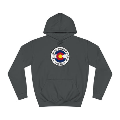 Colorado Denver North Mission State Flag Logo (White Border) College Hoodie