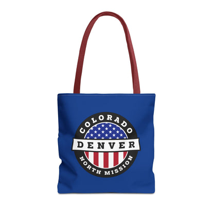 Colorado Denver North Mission USA Flag Logo Tote Bag Blue - Latter-Day Saint LDS Missionary Gift - Book of Mormon