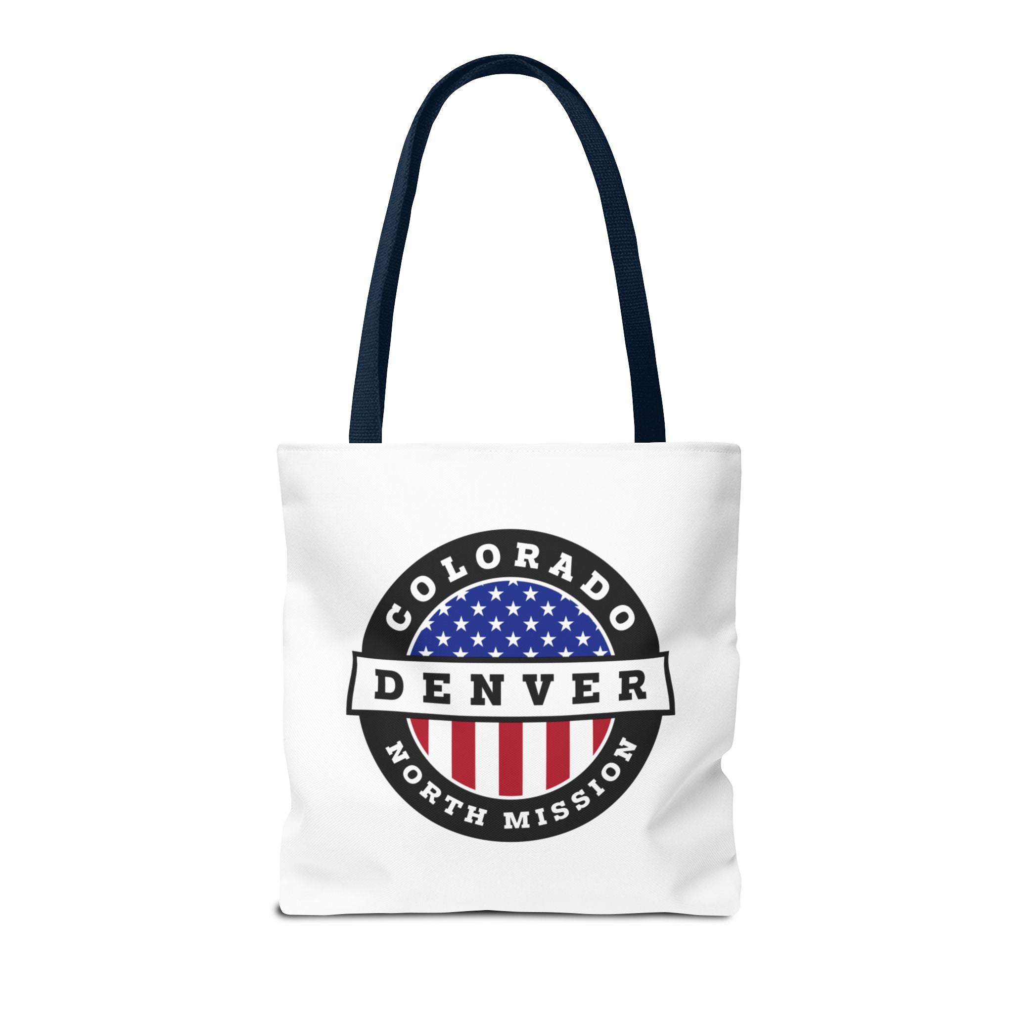 Colorado Denver North Mission USA Flag Logo Tote Bag White - Latter-Day Saint LDS Missionary Gift - Book of Mormon